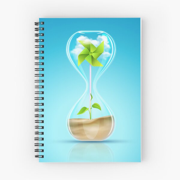 Item preview, conceptual design for earth day or environment day, graphic of hourglass with turbine inside designed and sold by NiamLab.