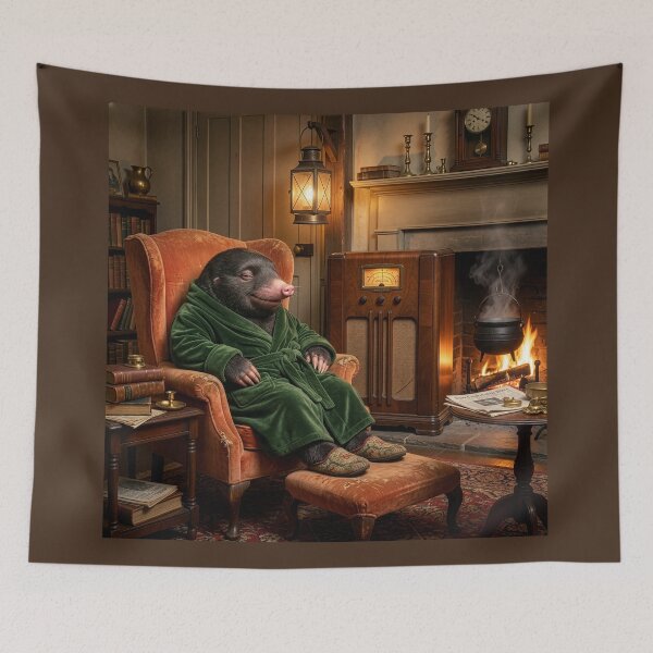 Item preview, Moley at Home Listening to the Radio designed and sold by Tridentulus.