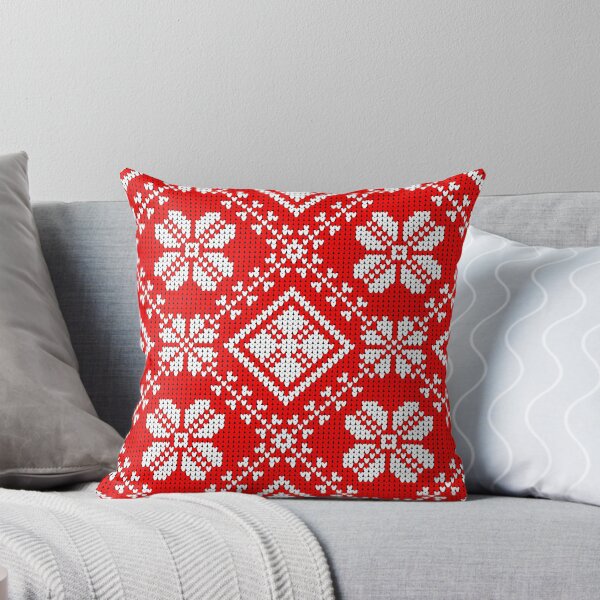 Item preview, Red Nordic Knit Heart Pattern designed and sold by IDEON-23.