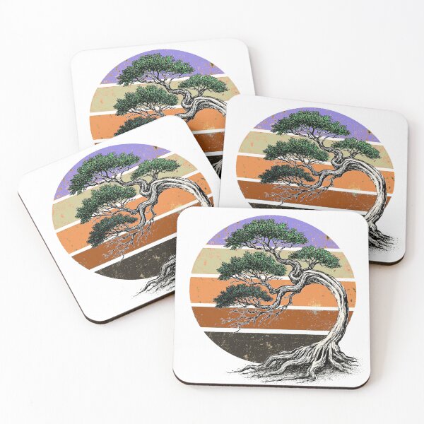 Item preview, Vintage Bonsai – Zen Tree Art with Retro Sunset designed and sold by denip.