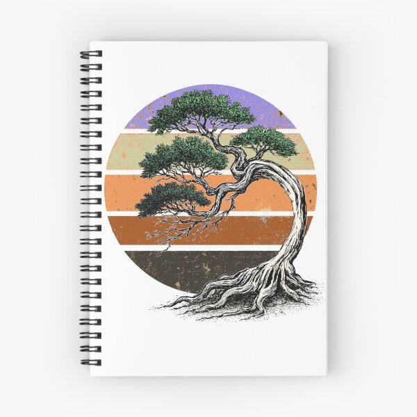 Item preview, Vintage Bonsai – Zen Tree Art with Retro Sunset designed and sold by denip.