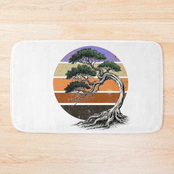 Item preview, Vintage Bonsai – Zen Tree Art with Retro Sunset designed and sold by denip.