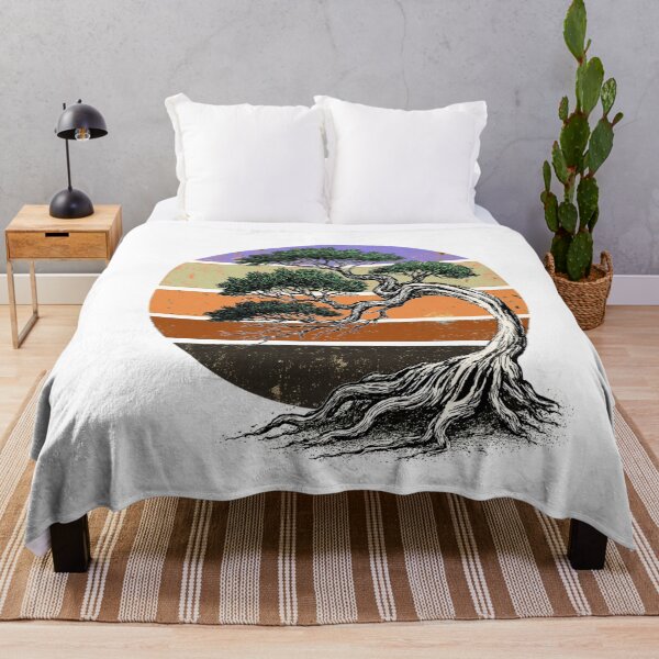Item preview, Vintage Bonsai – Zen Tree Art with Retro Sunset designed and sold by denip.
