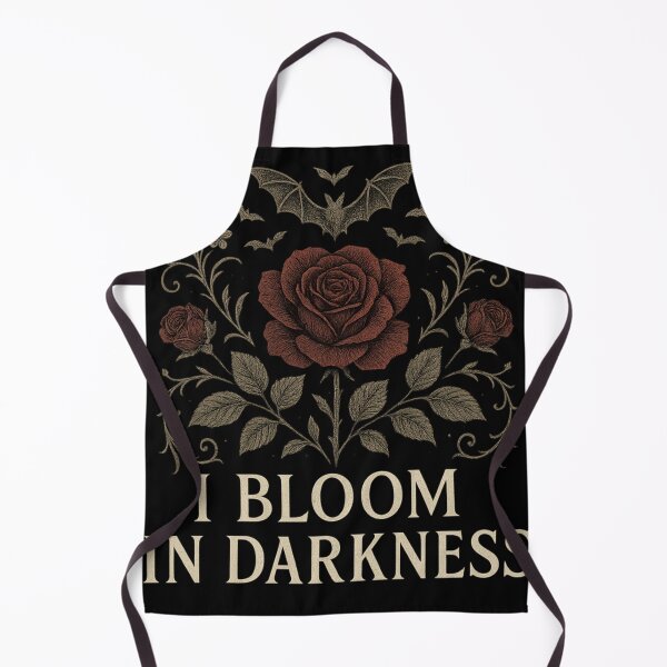 Item preview, Gothic Rose Quote Art – “I Bloom in Darkness” Design – Dark Floral Aesthetic Illustration designed and sold by Mouraludia.