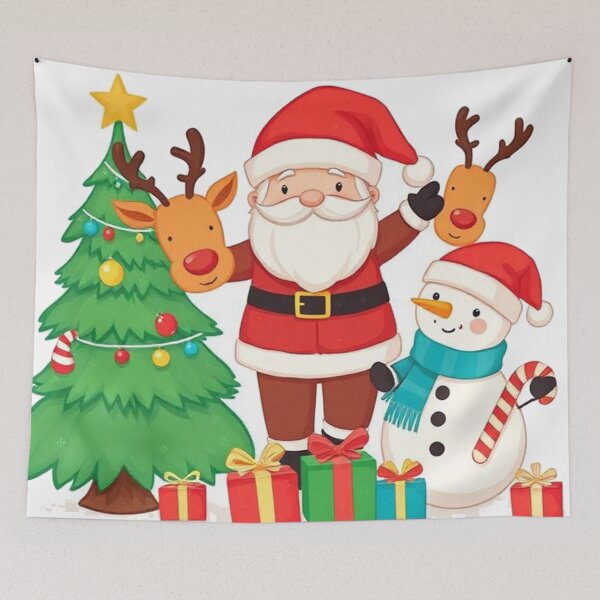 Item preview, Cute Christmas Characters Holiday Illustration designed and sold by Wizdem Artworkz.