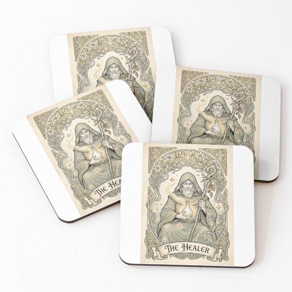 Item preview, The Healer Tarot Card - Vintage Art Nouveau RPG Class designed and sold by NextLevelThread.