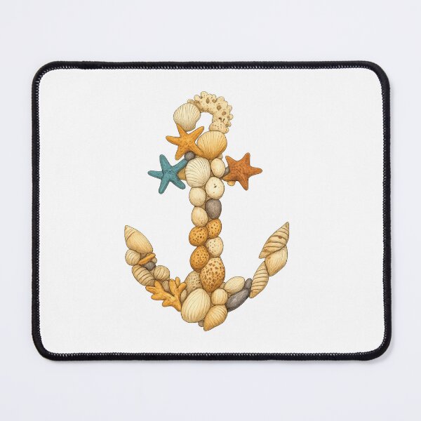 Item preview, Seashell Anchor – Nautical Beach Art with Starfish & Coral designed and sold by denip.