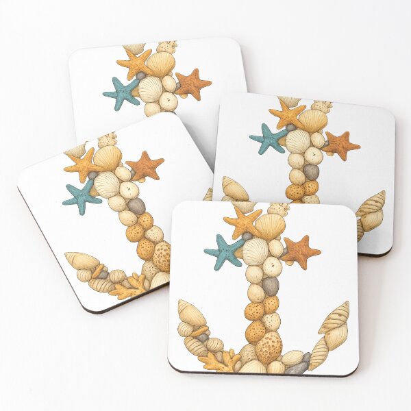 Item preview, Seashell Anchor – Nautical Beach Art with Starfish & Coral designed and sold by denip.