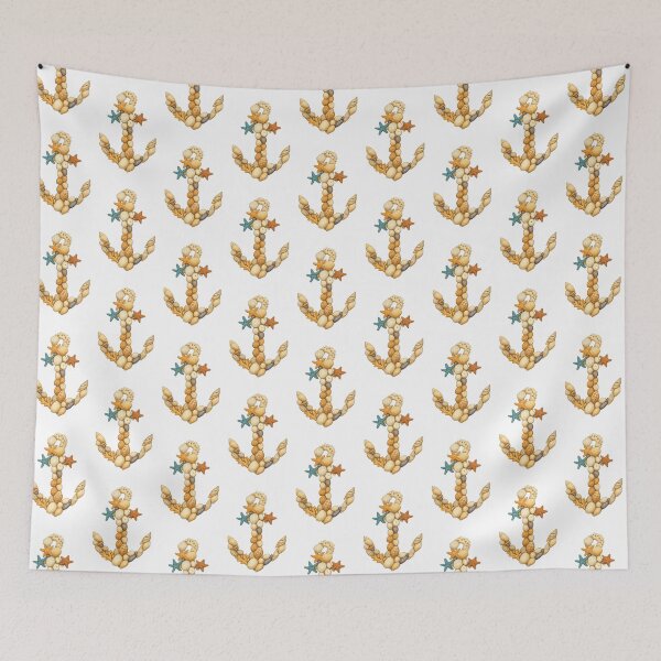 Item preview, Seashell Anchor – Nautical Beach Art with Starfish & Coral designed and sold by denip.