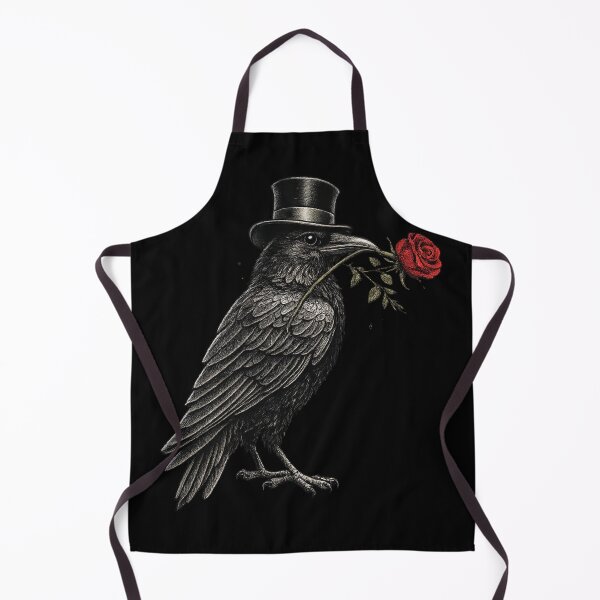 Item preview, Gothic Crow Art – Dapper Raven with Rose Illustration – Dark Romantic Aesthetic Design designed and sold by Mouraludia.