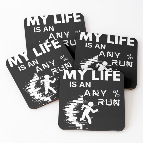 Item preview, My Life Is an Any% Run – Distorted Runner Graphic for Speedrunners designed and sold by PHRASEandSTYLE.