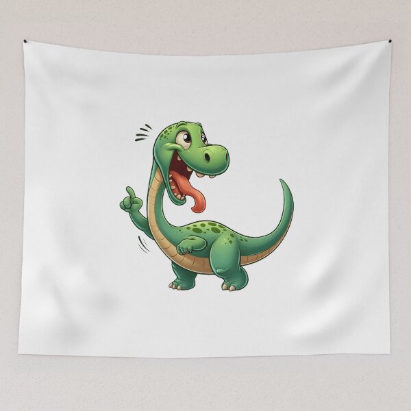 Item preview, Cute Cartoon Dinosaur Clipart – Funny Smiling Dino with Tongue Out Illustration designed and sold by LunaPixelStudio.