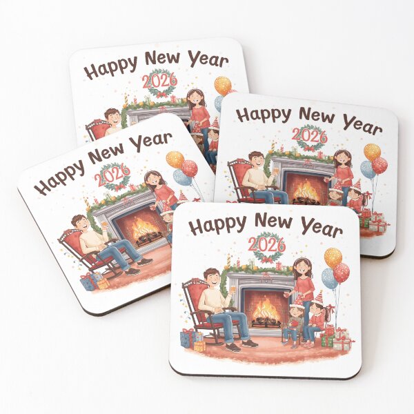 Item preview, A family gathers around a fireplace with the text cozy holidays creating a warm and inviting atmosphere for the holiday season designed and sold by PWDigitalArt.