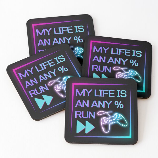 Item preview, My Life Is an Any% Run – Neon Gamer Controller Speedrun Design designed and sold by PHRASEandSTYLE.