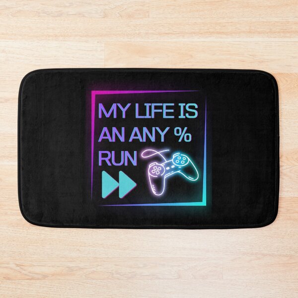 Item preview, My Life Is an Any% Run – Neon Gamer Controller Speedrun Design designed and sold by PHRASEandSTYLE.