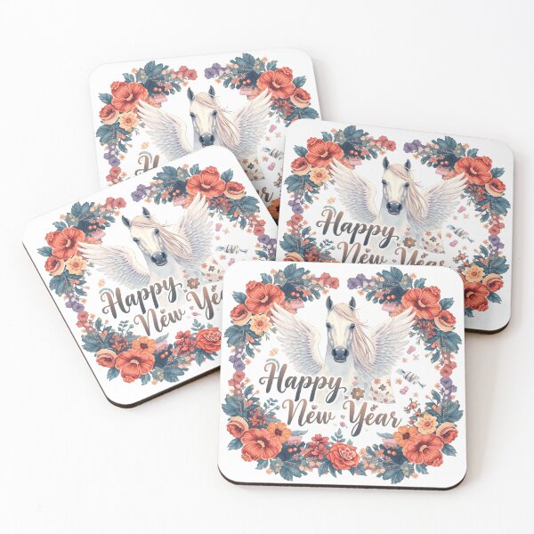 Item preview, Isolated cute watercolor horse clipart. Happy new year and merry Christmas card and shirt design. designed and sold by PWDigitalArt.