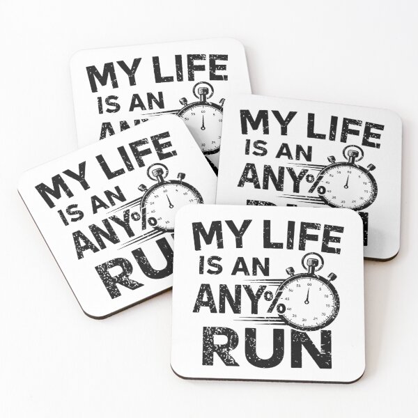 Item preview, My Life Is an Any% Run – Stopwatch Speedrunner Graphic designed and sold by PHRASEandSTYLE.