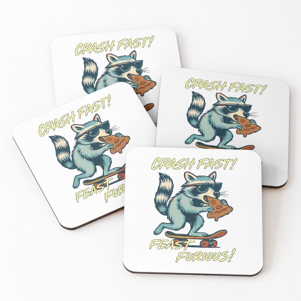Item preview, Crash Fast, Feast Furious – Raccoon Pizza Chaos Design designed and sold by denip.