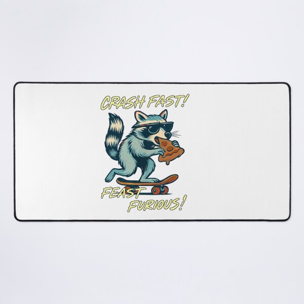 Item preview, Crash Fast, Feast Furious – Raccoon Pizza Chaos Design designed and sold by denip.