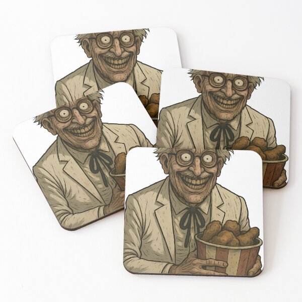 Item preview, Creepy Old Man Holding Fried Chicken Dark Horror Art designed and sold by Th4d1us.