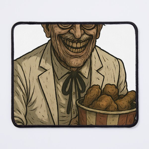Item preview, Creepy Old Man Holding Fried Chicken Dark Horror Art designed and sold by Th4d1us.