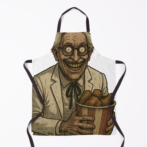 Item preview, Creepy Old Man Holding Fried Chicken Dark Horror Art designed and sold by Th4d1us.