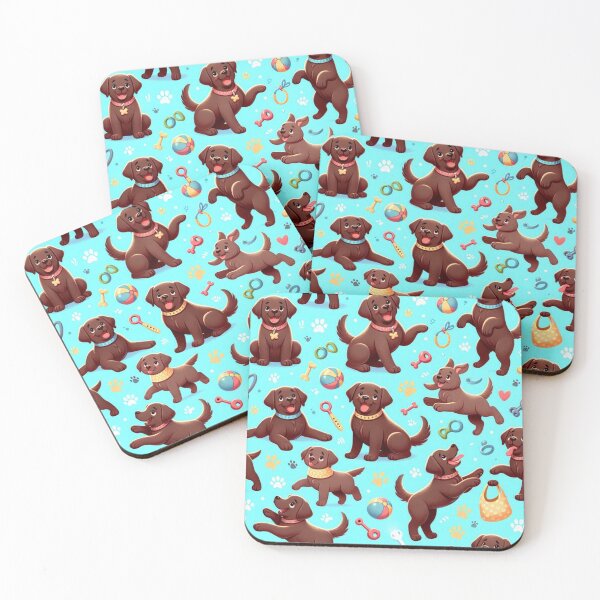 Item preview, Playful Chocolate Labradors Retriever Dogs Pattern designed and sold by Wags & Tails.