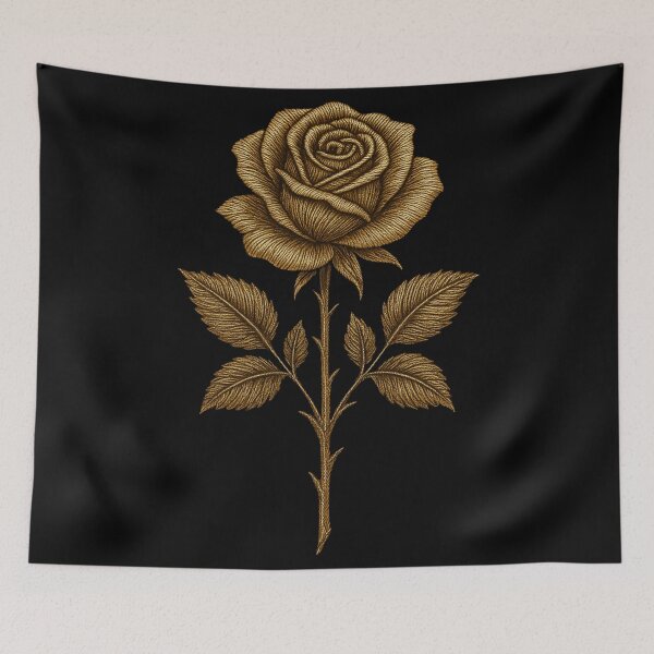 Item preview, Gothic Gold Rose Art – Vintage Floral Illustration – Dark Elegant Aesthetic Design designed and sold by Mouraludia.