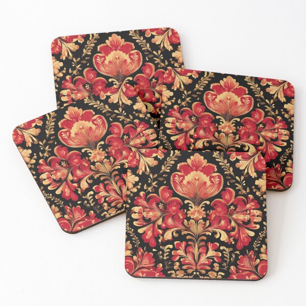 Item preview, Khokhloma Christmas watercolor pattern designed and sold by Grypis.