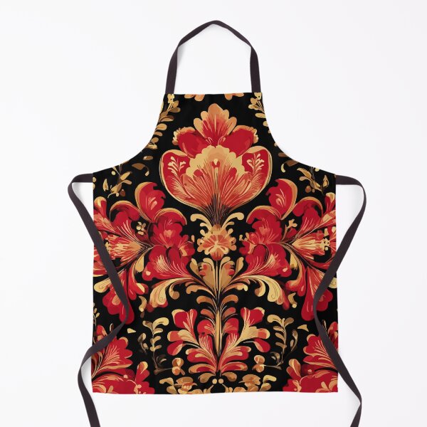 Item preview, Khokhloma Christmas watercolor pattern designed and sold by Grypis.