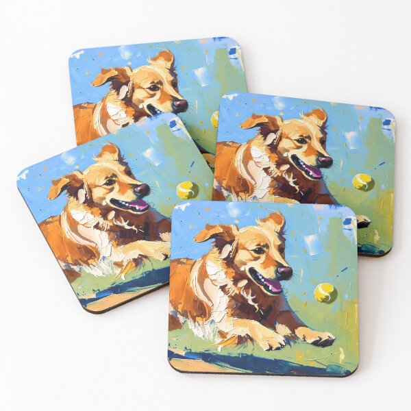 Item preview, Joyful Golden Retriever Chasing Ball designed and sold by ChrisButler.