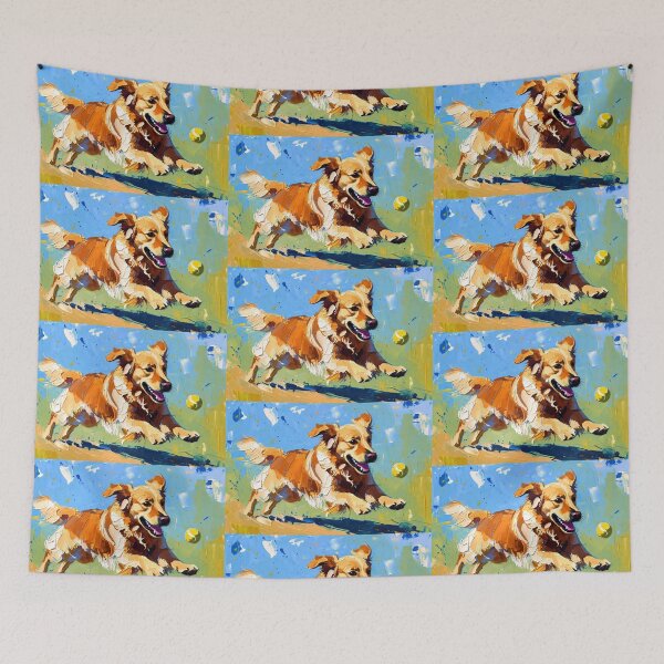 Item preview, Joyful Golden Retriever Chasing Ball designed and sold by ChrisButler.