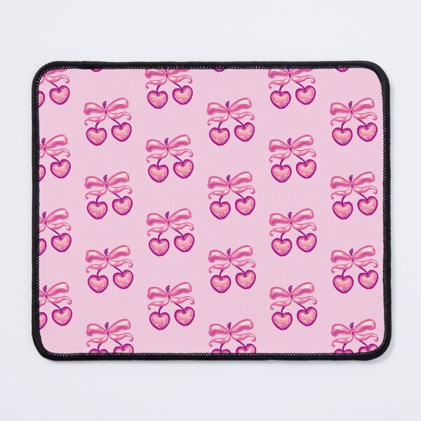 Item preview, Preppy Vintage Coquette Pastel Pink Cherry Bow designed and sold by BluwTuwip.