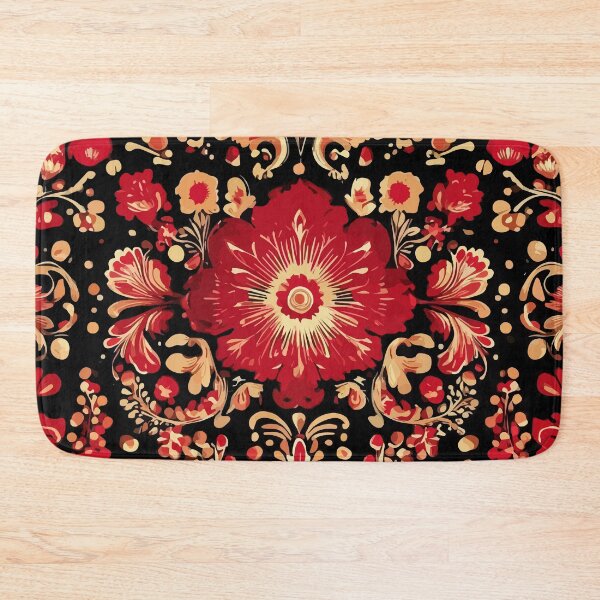 Item preview, Khokhloma Christmas watercolor pattern designed and sold by Grypis.