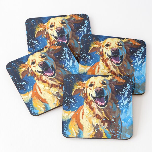 Item preview, Joyful Golden Retriever Splash Art designed and sold by ChrisButler.