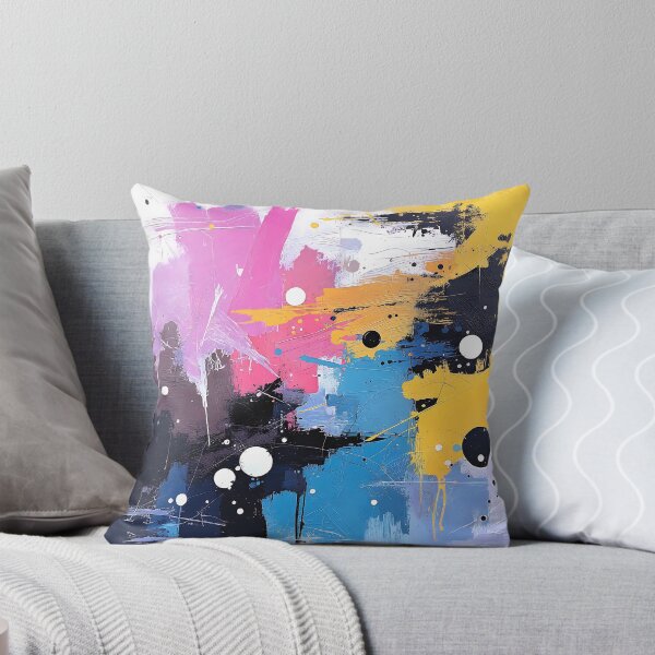 Item preview, Abstract Splatter Painting In Blue, Yellow, Pink, Black  designed and sold by DEC02.