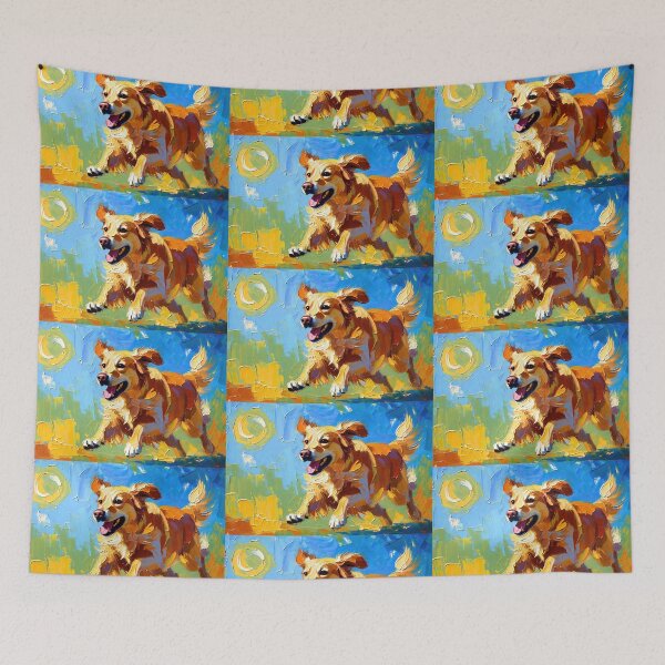 Item preview, Happy Golden Retriever Chasing Ball in Sunlight designed and sold by ChrisButler.