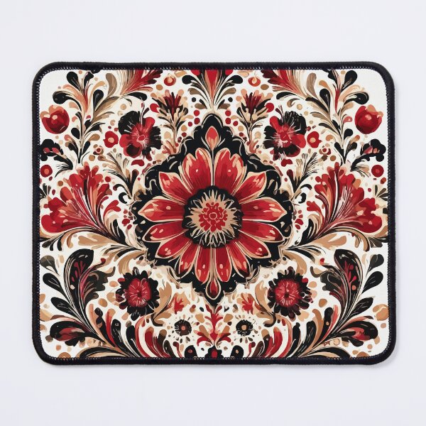 Item preview, Khokhloma Christmas watercolor pattern designed and sold by Grypis.