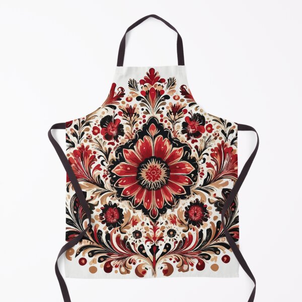 Item preview, Khokhloma Christmas watercolor pattern designed and sold by Grypis.