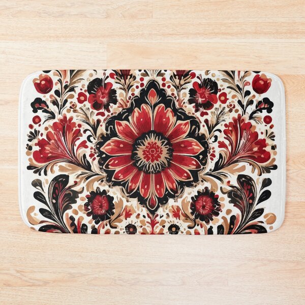 Item preview, Khokhloma Christmas watercolor pattern designed and sold by Grypis.