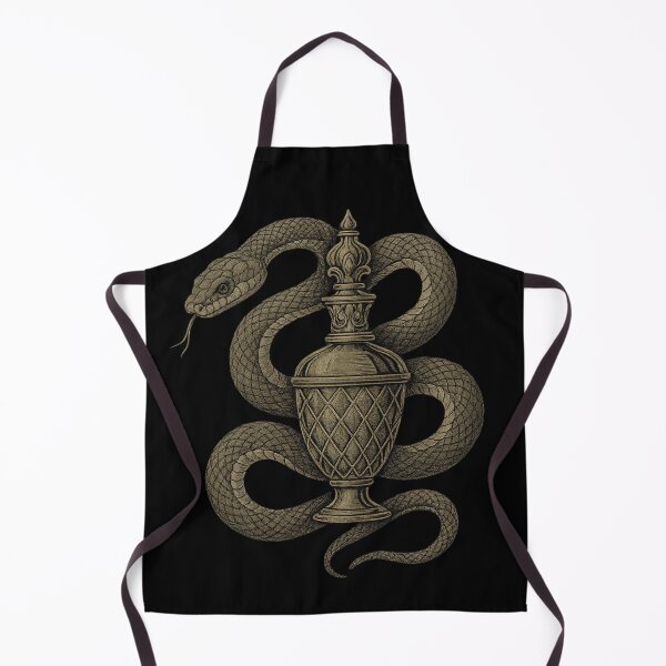 Item preview, Gothic Snake and Urn Art – Serpent Wrapped Vessel Illustration – Dark Occult Aesthetic Design designed and sold by Mouraludia.