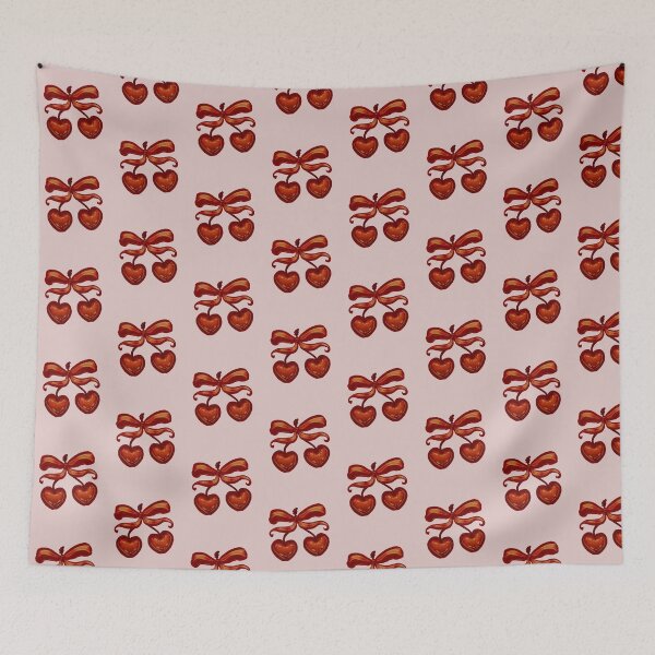 Item preview, Preppy Vintage Coquette Red Cherry Bow  designed and sold by BluwTuwip.