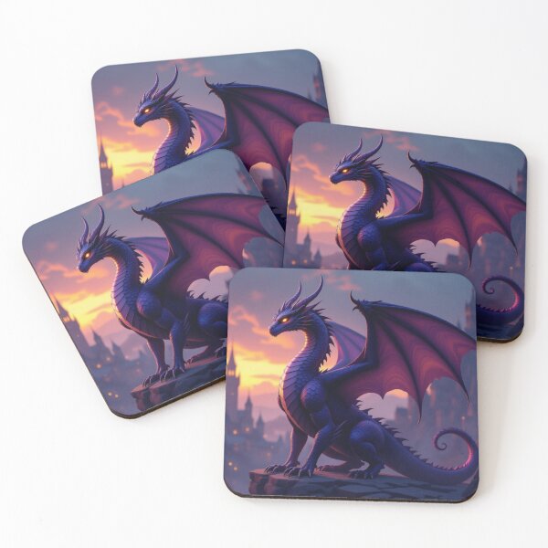 Item preview, Violet Dragon on Clifftop in front of castle designed and sold by Prestons Corner.