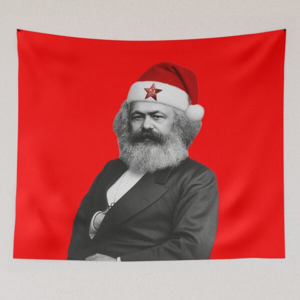 Item preview, Charles (Karl) Marx in Santa Claus hat Merry Mar X-mas designed and sold by RATIO CREATIVA.