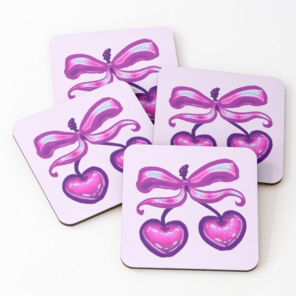 Item preview, Preppy Vintage Coquette Purple Cherry Bow  designed and sold by BluwTuwip.