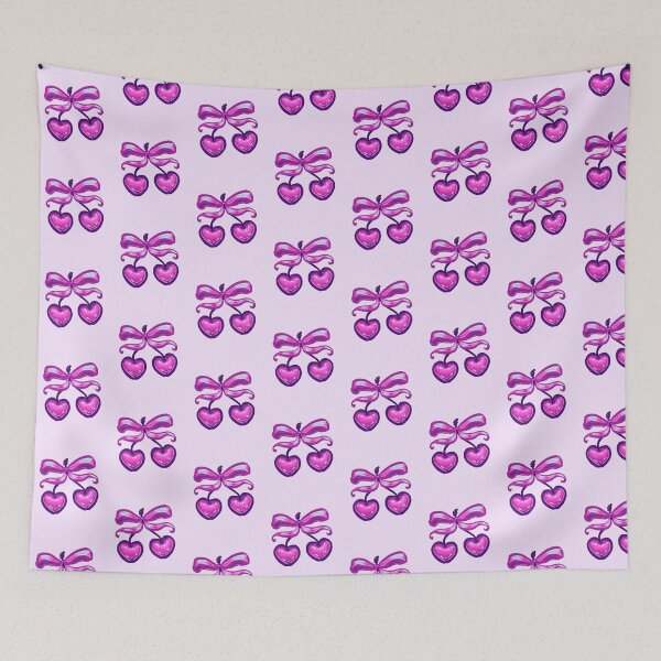 Item preview, Preppy Vintage Coquette Purple Cherry Bow  designed and sold by BluwTuwip.
