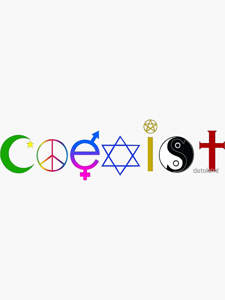 Thumbnail 3 of 3, Sticker, Coexist designed and sold by datoland.