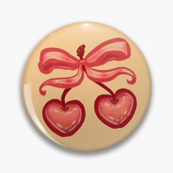 Item preview, Preppy Vintage Coquette Orange Cherry Bow  designed and sold by BluwTuwip.