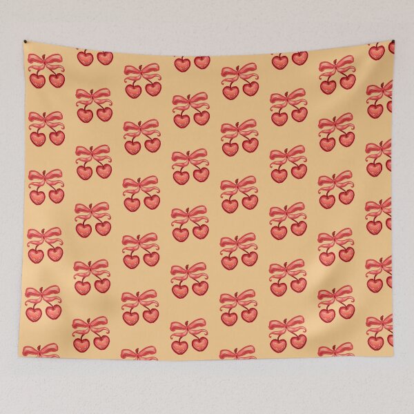 Item preview, Preppy Vintage Coquette Orange Cherry Bow  designed and sold by BluwTuwip.