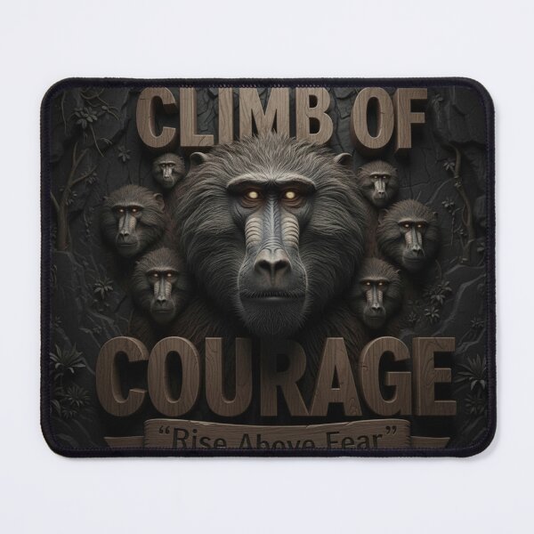 Item preview, Fierce Baboon Courage Art Primal Instinct, Rise Above Fear designed and sold by SavannaStrikes.
